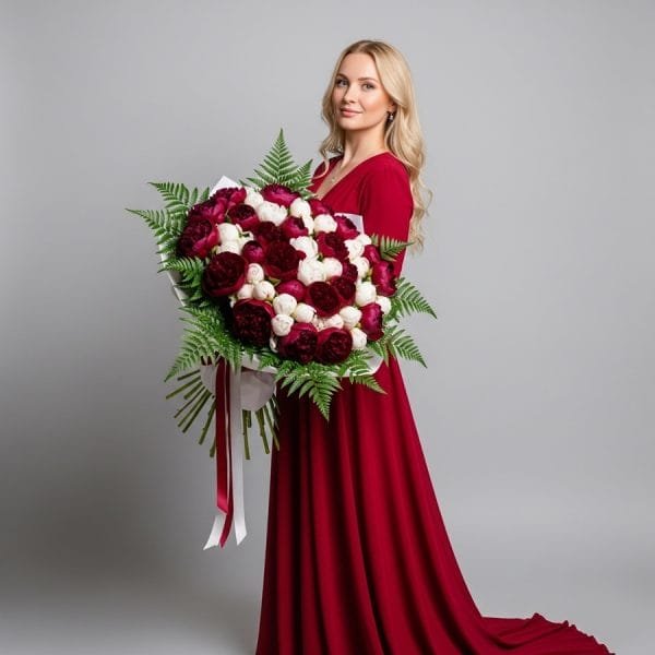 Luxury hand-tied bouquet by Bloom & Art, the premier choice for anniversary flowers UK.